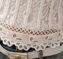 Load image into Gallery viewer, Ladies Elegant Crochet White Lace Blouse
