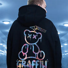 Load image into Gallery viewer, Graffiti Bear Print Men&#39;s Fleece Hoodie
