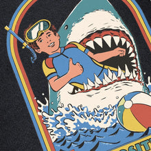 Load image into Gallery viewer, Men’s Stay Positive Shark Attack T-Shirt – Funny Retro Graphic Tee
