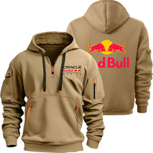 Load image into Gallery viewer, Red Bull Racing-Inspired Men’s Hoodie – Motorsport Style, Tactical Design, Half Zip
