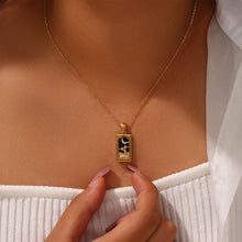 Load image into Gallery viewer, Knight of Cups - Tarot card 18k Necklace with Enamel
