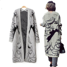 Load image into Gallery viewer, Abstract Lady Knitted Ladies Cardigan
