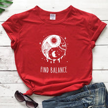 Load image into Gallery viewer, Find Balance Yin Yang Mystical Sun Moon Day Night Women&#39;s T-Shirt
