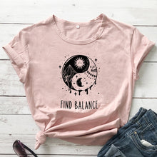 Load image into Gallery viewer, Find Balance Yin Yang Mystical Sun Moon Day Night Women&#39;s T-Shirt
