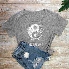 Load image into Gallery viewer, Find Balance Yin Yang Mystical Sun Moon Day Night Women&#39;s T-Shirt
