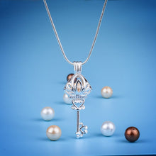 Load image into Gallery viewer, Pearl Key Cage Pendant Necklace
