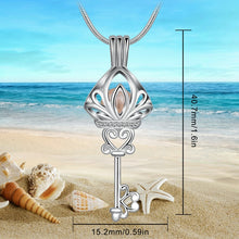 Load image into Gallery viewer, Pearl Key Cage Pendant Necklace
