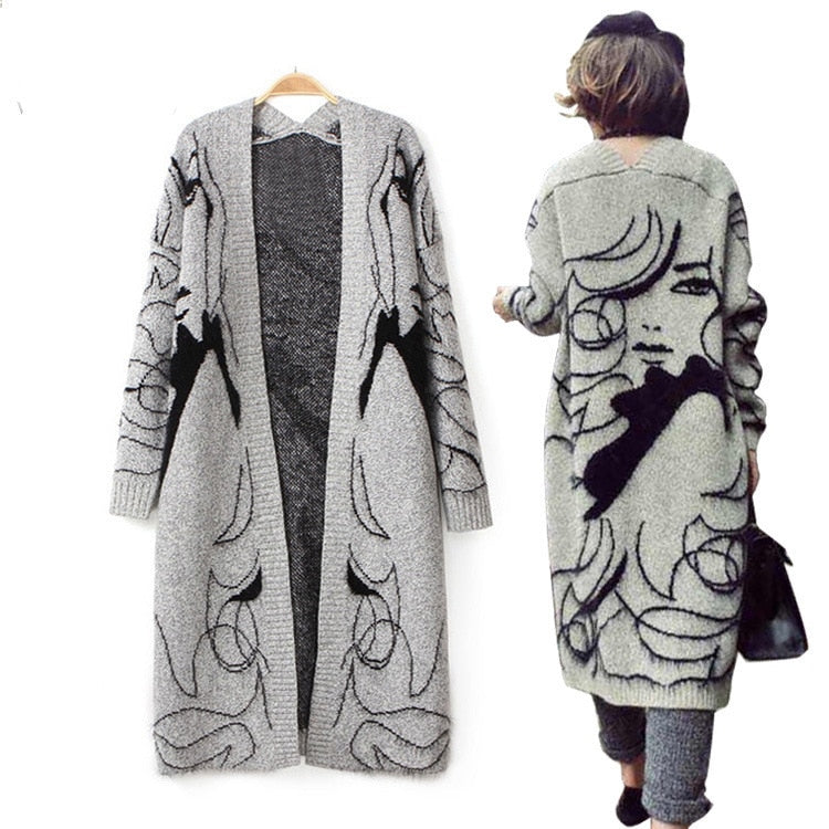 Abstract Lady Knitted Ladies Cardigan