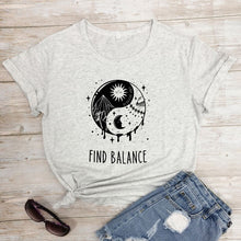 Load image into Gallery viewer, Find Balance Yin Yang Mystical Sun Moon Day Night Women&#39;s T-Shirt
