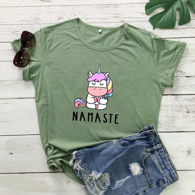 Namaste Yoga Unicorn T-shirt